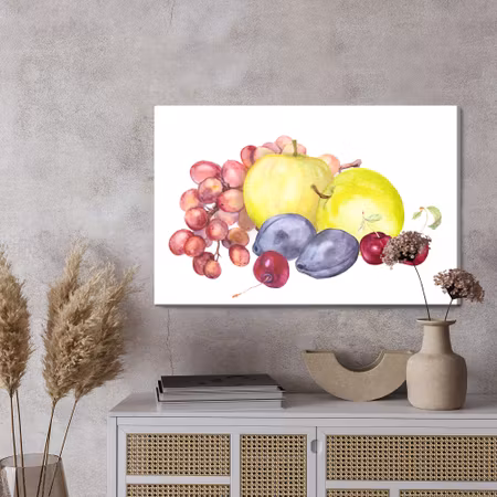 Canvastavla - Summer fruit painted in watercolor