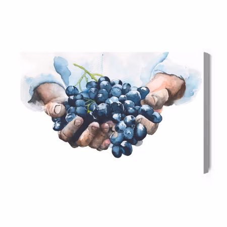 Canvastavla - Grapes in hands