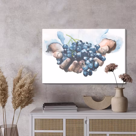 Canvastavla - Grapes in hands