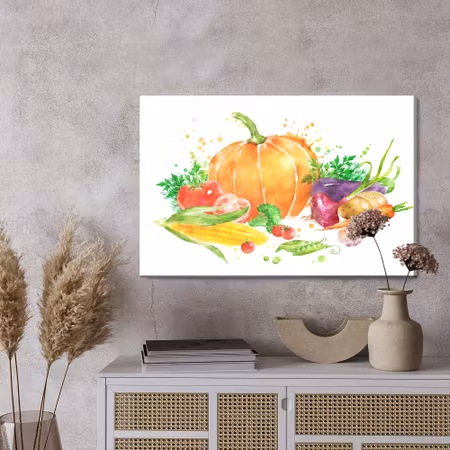 Canvastavla - Pumpkin with vegetables