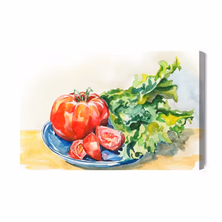 Canvastavla - Tomato with lettuce