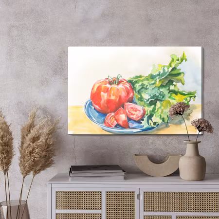 Canvastavla - Tomato with lettuce