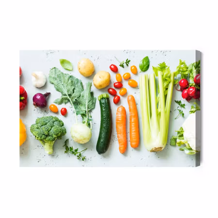 Canvastavla - Fresh wet vegetables