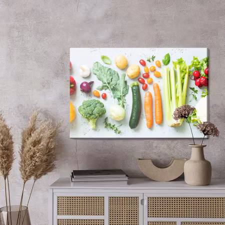 Canvastavla - Fresh wet vegetables