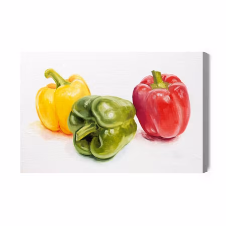 Canvastavla - Colorful peppers