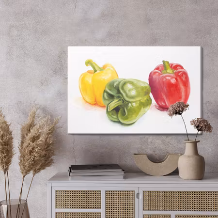 Canvastavla - Colorful peppers