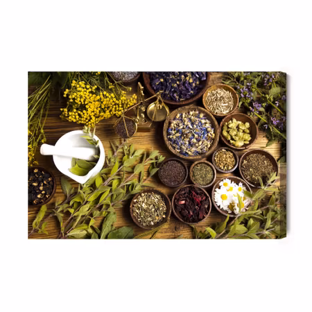 Canvastavla - Spices and herbs table