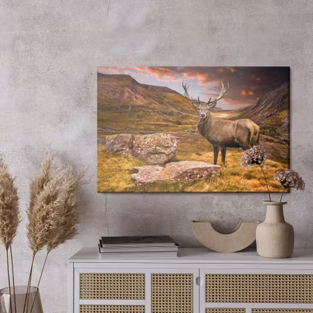 Canvastavla - Deer in the mountains