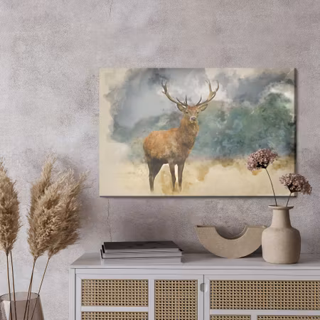 Canvastavla - Deer on a watercolor background