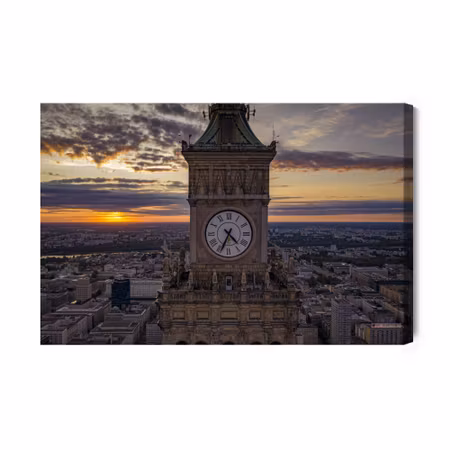 Canvastavla - The clock over warsaw