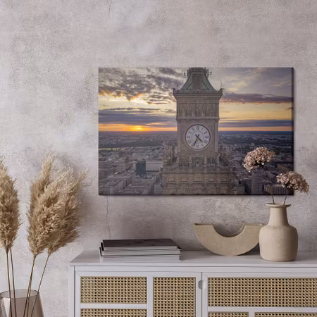 Canvastavla - The clock over warsaw