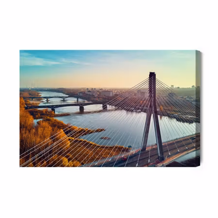Canvastavla - Bridges in warsaw
