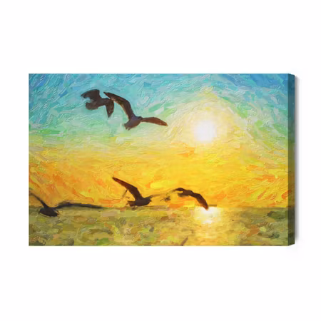 Canvastavla - Birds on the sea