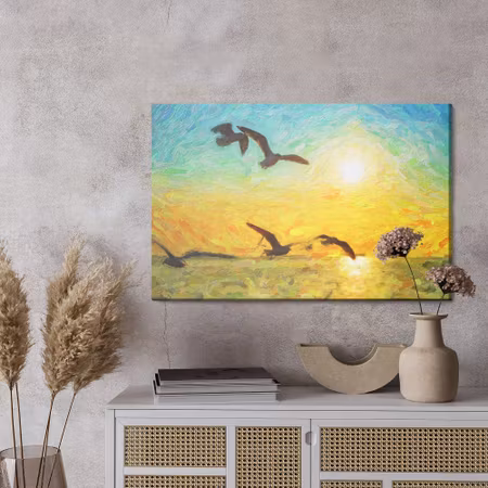 Canvastavla - Birds on the sea