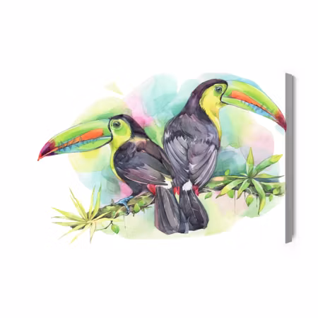 Canvastavla - Watercolor parrots