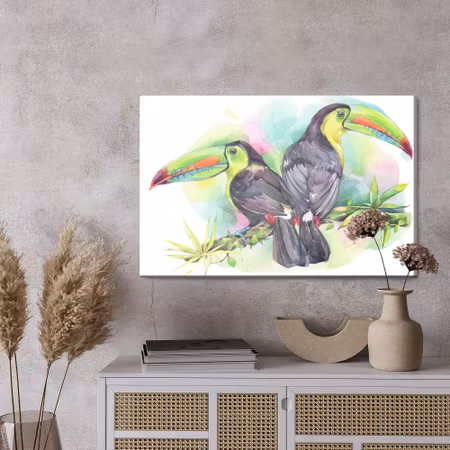 Canvastavla - Watercolor parrots