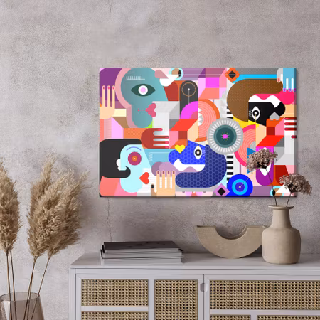 Canvastavla - Abstract colorful faces