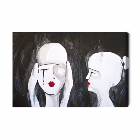 Canvastavla - An abstract portrait of two women