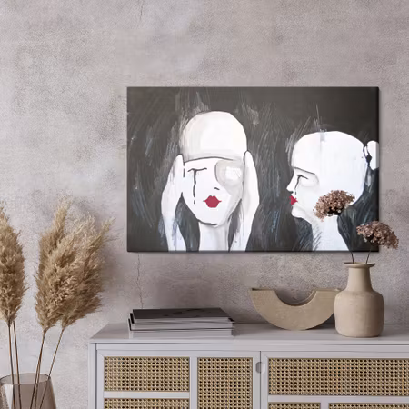 Canvastavla - An abstract portrait of two women