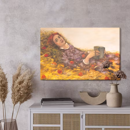 Canvastavla - A woman among the poppies