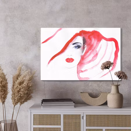 Canvastavla - Portrait of a woman in a hat