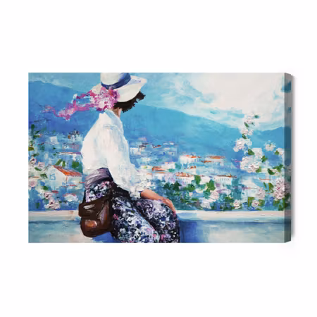 Canvastavla - The woman on the background of the