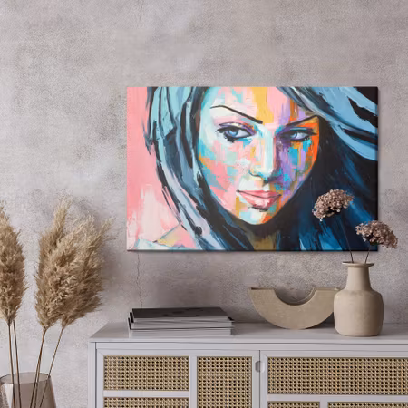 Canvastavla - Colorful female portrait