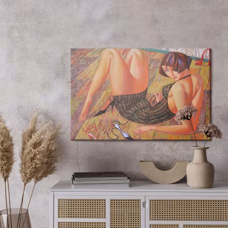 Canvastavla - A painting of a woman in an abstract