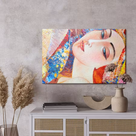 Canvastavla - Colorful portrait of a young woman