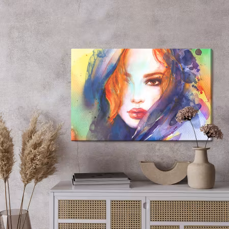 Canvastavla - Portrait of a young woman painted with