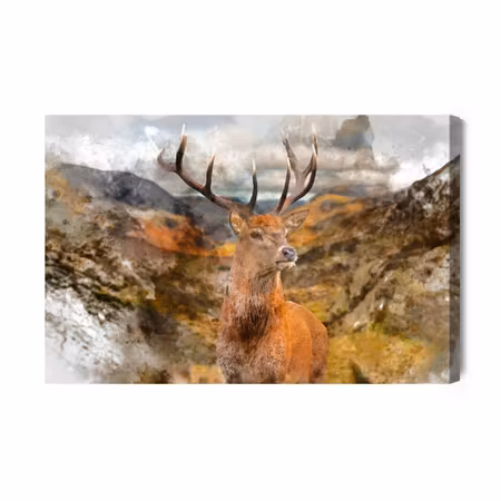 Canvastavla - Painted deer