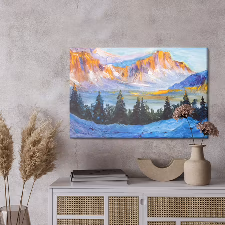 Canvastavla - Painted mountain landscape