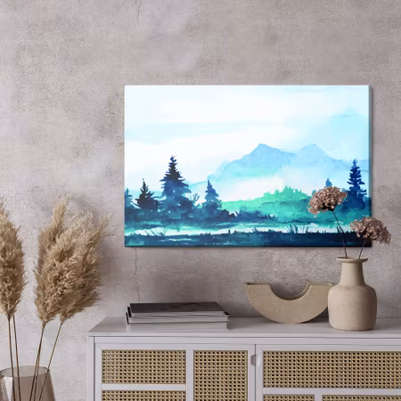 Canvastavla - Watercolor mountain landscape