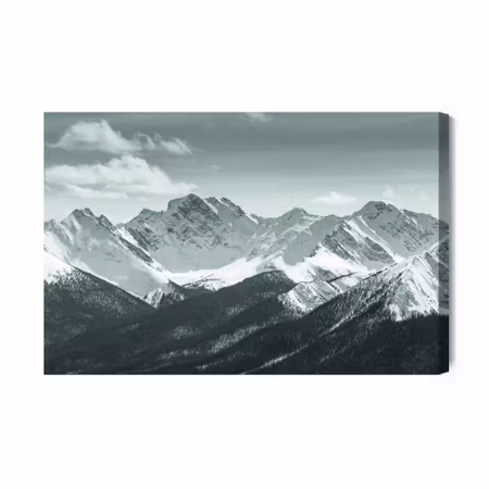 Canvastavla - Black and white mountain landscape