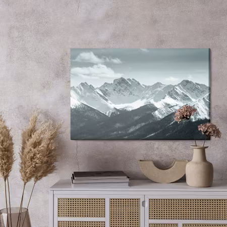 Canvastavla - Black and white mountain landscape