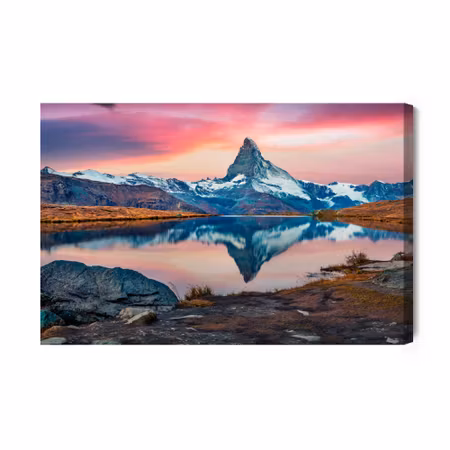 Canvastavla - Morning in the swiss alps