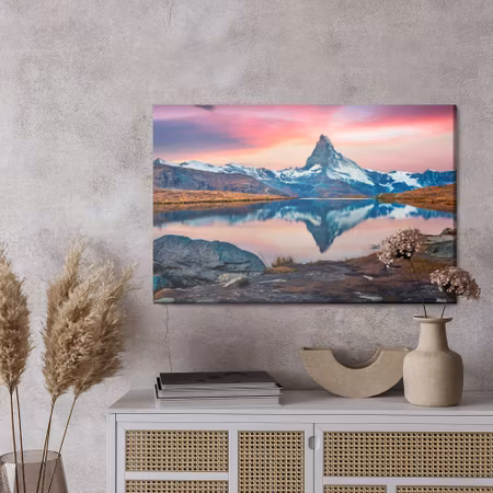 Canvastavla - Morning in the swiss alps