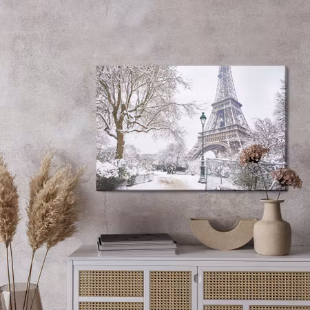 Canvastavla - View of the eiffel tower in winter