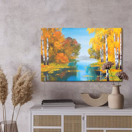 Canvastavla - Birch forest near the river