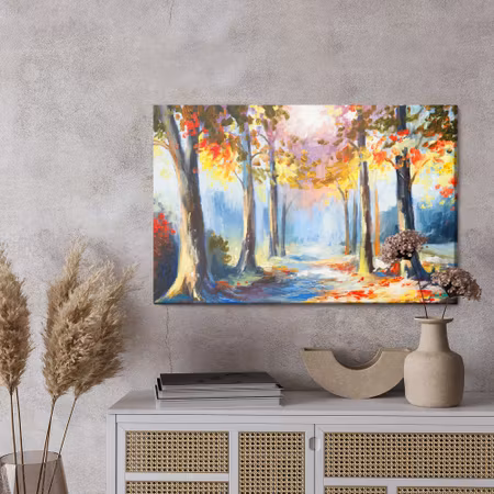 Canvastavla - Colorful forest landscape