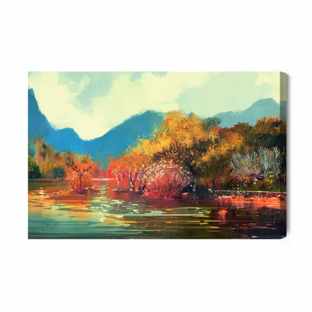 Canvastavla - Autumn landscape as if painted