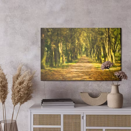 Canvastavla - A path in the middle of the forest