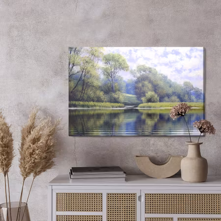 Canvastavla - River on the background of the forest