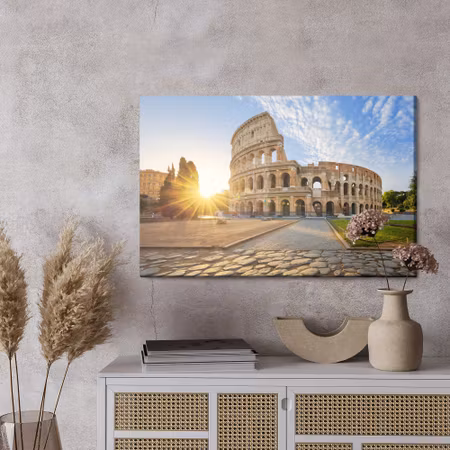 Canvastavla - View of the colosseum in the morning