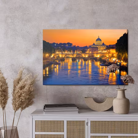 Canvastavla - St. angel in rome at evening time