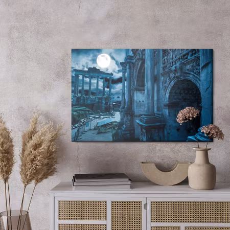 Canvastavla - Roman forum by night