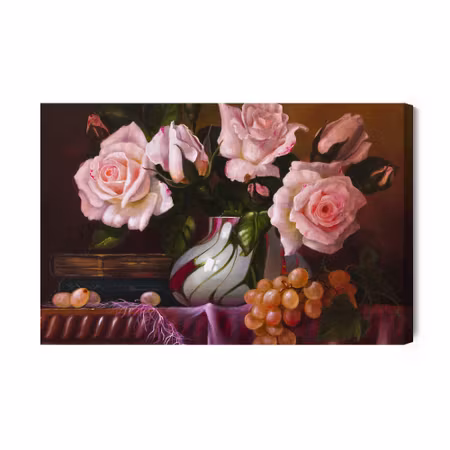 Canvastavla - Bouquet of roses in a vase