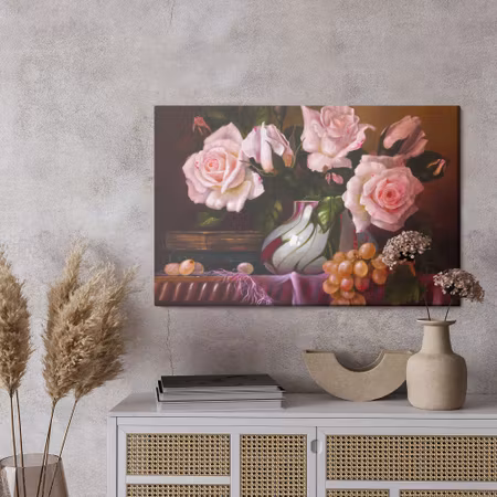 Canvastavla - Bouquet of roses in a vase