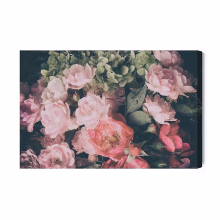 Canvastavla - Bouquet of roses and hydrangeas