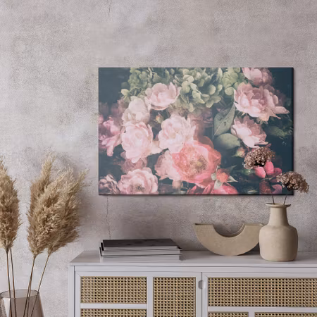 Canvastavla - Bouquet of roses and hydrangeas
